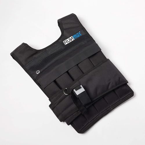 RUNmax 20LBS - 150LBS Adjustable Weighted Vest Wtih Shoulder Pads Option for Men and Women - size: 120 lbs WITHOUT SHOULDER PADS