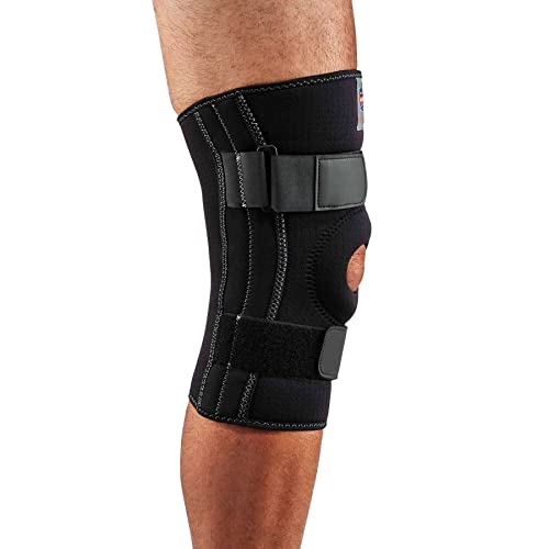 Ergodyne Proflex 620 Neoprene Padded Knee Sleeve Support Stabilizer with Stays, Open Patella, Adjustable Compression Fit - size: Large, style: Knee Sleeve - Open Patella Spiral Stays