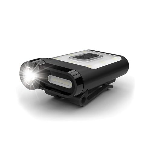 Claymore Capon 65A+ Black Ultra-Light Clip-On Cap Light – USB-C Rechargeable 230LM LED Compact Headlamp | 3 Modes IP54 Water-Resistant Up to 19 Hrs Runtime for Camping, Running, Outdoor - color: 65A+ (Black)