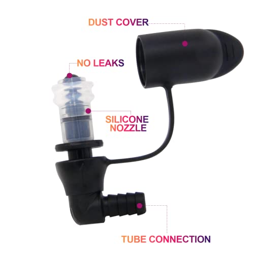 Hydration Bags Bite Valve Mouthpiece Replacement Bite Valve Replacement - style: 2 Pack 90 degree black