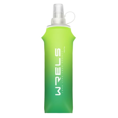 WRELS Soft Flasks TPU Soft Water Bottles Folding Soft Running Water Flask Small for Outdoor Sports Hiking Hydration Pack 8oz/17oz Hiking Cycling Climbing - color: Green-500ml