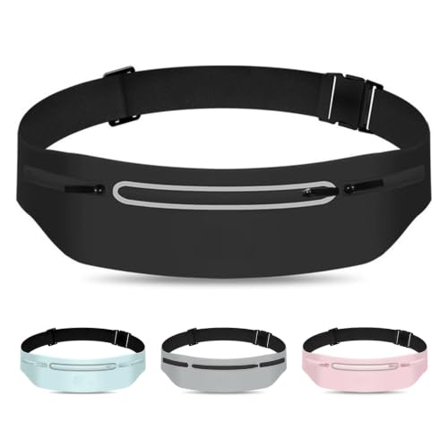 Running Belt for Men Women Waterproof Reflective Fanny Packs - color: Black