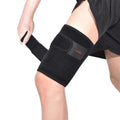 Luwint Youth Small Adult Thigh Hamstring Brace, Adjustable Compression Upper Leg Sleeve Support Wrap for Sprains, Tendinitis, Workout, Pain Relief, Single, Black