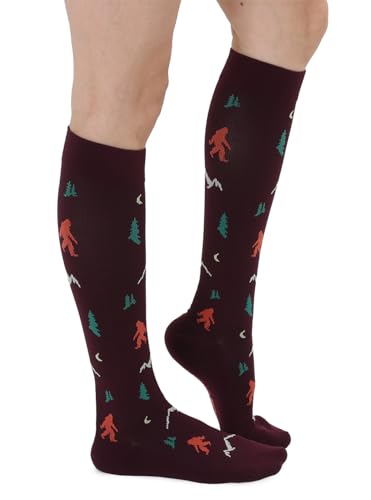 Living Royal Compression Socks - Graduated Compression 15-20mmHg, Padded Cushion Bottom Fun Socks, Moisture-Wicking - color: Bigfoot