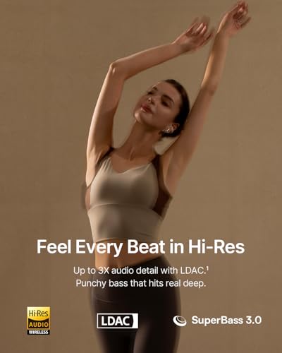 Baseus Bowie MC2 Open Ear Clip On Earbuds, CloudComfort 2.0 Wrap-Around Design, LDAC Hi-Res Audio, Bluetooth 6.0, 55H Playtime, 4-Mic AI Clear Call, IP67 Waterproof for Running Gym Workouts - color: White