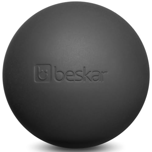 BESKAR Foot Massage Roller Black & Massage Lacrosse Ball Black