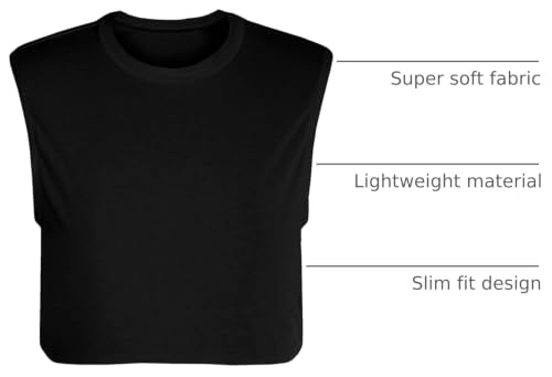 Mens Cropped Tank Top Lightweight Vest Sleeveless Hot Shirts - color: Black, size: Medium