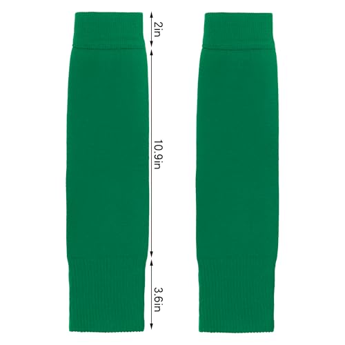 phnydreg 3 Pairs Leg Sleeve Shin Pre Cut Socks for Kids Youth Men Women Soccer Running Cycling - color: Green