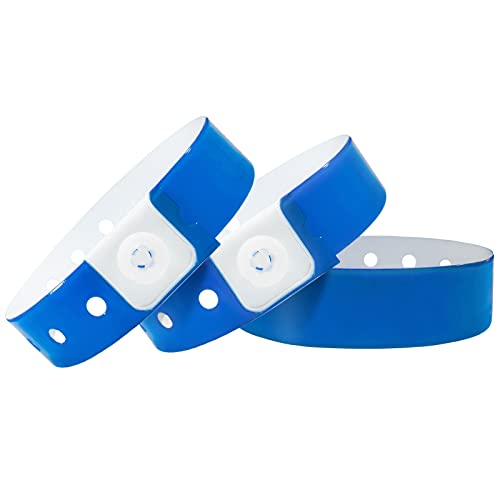 Plastic Party Blue Wristband 100 Pack, Vinyl Wristband for Event - color: Blue