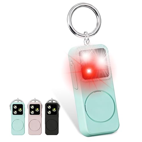 Personal Safety Alarm for Women, Rechargeable 150dB Keychain Alarm with Strobe Light and Pull Pin, Emergency Alarm for College Students, Travel, Walking, Campus Safety and Gift Giving - color: Cyan