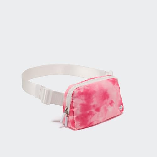 Pander Nylon Fanny Pack for Women, Two-Way Zipper Crossbody Bag - color: Cloud Pink
