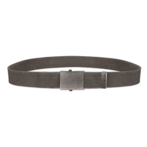 Columbia Men's Military Plaque Buckle Fabric Belt- One Size 42" Length - Everyday and Outdoor Wear - color: Charcoal Cotton Strap