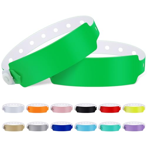 100pcs Vinyl Wristbands, Disposable Waterproof Wristbands(Color : Green) - color: Green