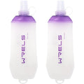 WRELS 200ml/350ml/500ml Collapsible Soft Flask,BPA Free Folding Soft Water Bottle with Hanging Ring,Lightweight TPU Hydration Flask for Running Marathon Cycling Hiking(350ml-2 Packs) - color: Purple-350ml*2