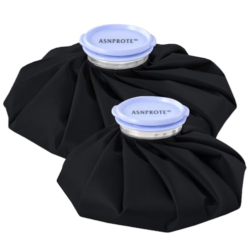 Ice Bags Ice Packs for Injuries,Reusable Ice Bags refillable Ice Pack Hot Water Bottle Hot Water Bag for Knee Head Hand Face Pain Relief,Hot Cold Compress,2Packs(9”&11”) Black - size: 9" & 11", style: Black