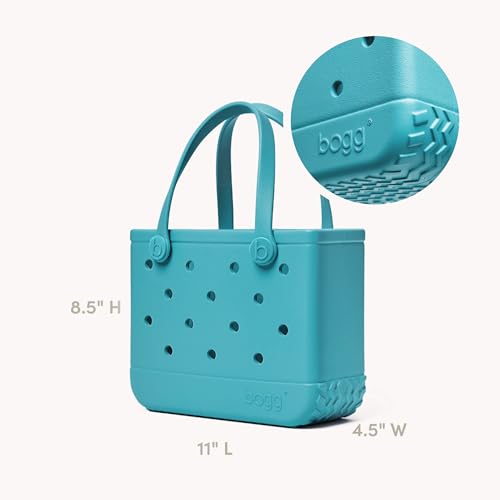 BOGG BAG Bitty Small Tote – 11” x 8.5” x 4.5” – Essential Bags for Beach, Pool, Boat, Sports, Tailgating, Cruise, Travel - color: Turquoise and Caicos