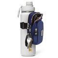 Gym Water Caddy with Phone Holder, Water Bottle Sleeve Bag with Pocket for Cards, Keys, Wallet, Gym Bottle Accessories for Men Women - color: Dark Blue