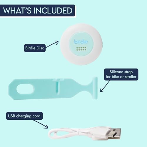 She's Birdie - The Original Personal Safety Alarm Disc for Bikes, Hikes, and Late Nights - Loud Siren, LED Light for Extra Visibility, Rechargeable, Handsfree, Lightweight, Water Resistant (Aqua) - color: Aqua