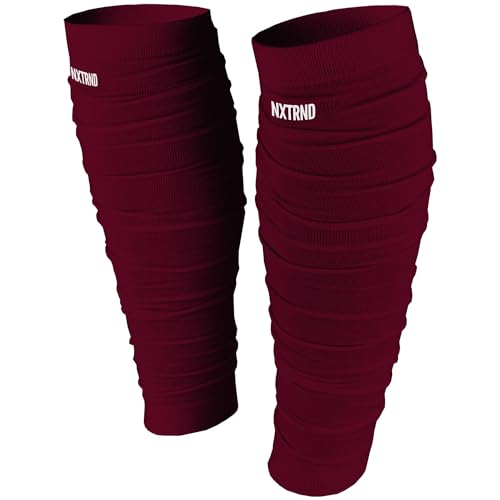 Nxtrnd Football Leg Sleeves, Calf Sleeves for Men & Boys, Sold as a Pair - color: Maroon, size: Youth