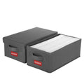 NUSWOR DVD Storage Box - Perfect DVD Case Storage Solution, Stackable DVD Organizer with Lid, 2Pack DVD Holder 15.75 x 8.1 x 6.1 inches - Holds 50 DVDs - Grey, USNWDVD2S2 - size: DVD-2PACK