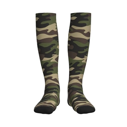 Compression Socks Knee High Support Stockings Women Men - color: Green Brown Camo