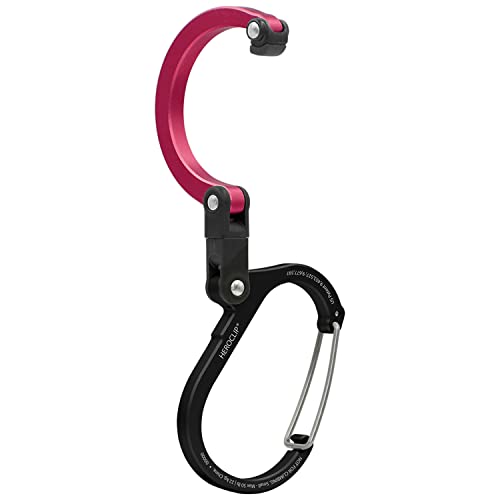 GEAR AID HEROCLIP Small Carabiner Gear Clip with 360° Swivel Hook - color: Black & Red, size: 1 Carabiner
