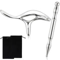 2 Pcs Trigger Massage Tool Acupuncture Pen Gua Sha Massage Scraping Tool Manual Reflexology Body Point Deep Tissue Muscle Scraper Massager for Head Neck Hand Waist Calf Foot(Silver,Large) - color: Silver, size: Large