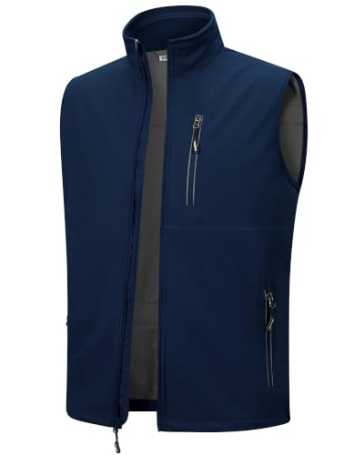 Outdoor Ventures Men's Running Golf Vest Outerwear Lightweight Windproof - color: Dark Blue, size: XX-Large