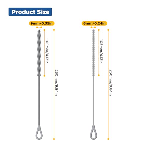 YOTIME Silicone Straw Cleaner Brush, 2Pcs Reusable Straw Brush, Gray - color: Gray