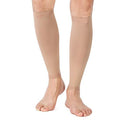 TOFLY Calf Compression Sleeve 20-30mmHg 1 Pair Footless For Men & Women - color: Beige, size: 2X-Large (1 Pair)