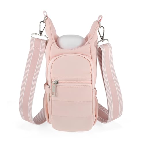Water Bottle Carrier Bag with Adjustable Strap, for 18/32/40oz Bottle - color: Pink