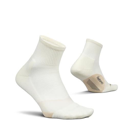Feetures Elite Light Cushion Quarter Sock - color: Linen (1 Pair ), size: Medium