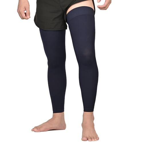 KEKING Full Leg Compression Sleeves, 20-30mmHg Graduated, Unisex, Running - color: Navy Blue, size: 3X-Large
