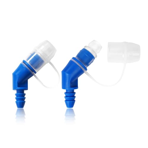 Hydration Bladder Bite Valve Replacement Mouthpiece Fit for Any Water Backpack and Most Brands, with Manual Switch Valve - color: 2 Pack 4502 degree blue-B