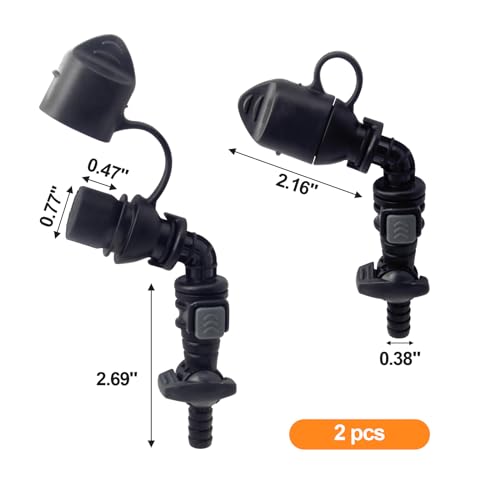 Hydration Bags Bite Valve Mouthpiece Replacement Bite Valve Replacement - style: 2 Pack 45 degree black