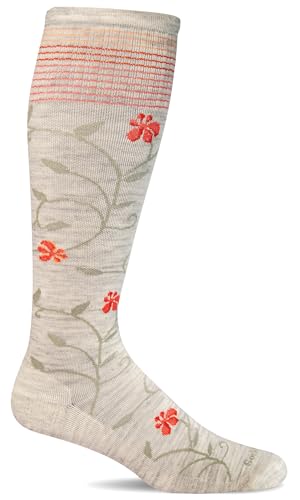 Sockwell Women's Full Sun Moderate Graduated Compression Sock Wide Calf Fit - color: Ash, size: Medium-Large Wide Calf