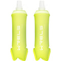WRELS Running Water Bottle,250ml/350ml/500ml TPU Soft Flask,Collapsible Water Bottles for Hydration Vests and Running Belts Backpack, Soft Water Bottles For Hiking Cycling Climbing - color: Green-500ml*2