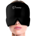 TheraICE Migraine Relief Cap, Headache Hat Ice Pack Mask, Cooling Head Wrap - color: Black, size: One Size