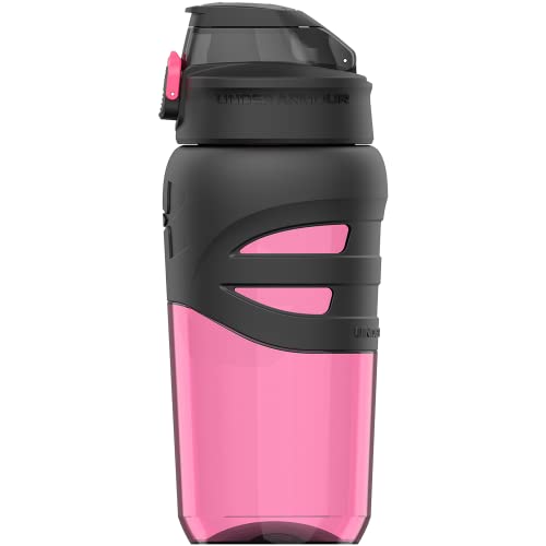Under Armour 18oz Grip Water Bottle, Pro Lid Cover, Silicone Body Grip, Shatter Proof, Stain & Odor Resistant, All Sports, Baseball, Basketball, Football