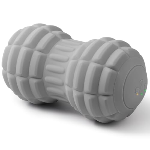 Vibrating Peanut Massage Ball, 4 Levels, Textured Silicone, Gray - color: Grey