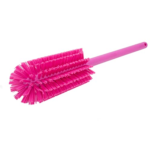 SPARTA Large Water Bottle Brush Ideal for Wide-Mouth Jars, Bottles and Tumblers, Dishwashing Tool with Handle for Home and Commercial Kitchens, Plastic, 16 Inches, Pink (Pack of 4) - color: Pink