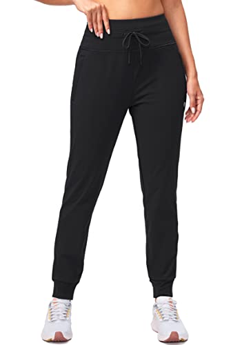 G Gradual Women's Fleece Lined Joggers Water Resistant Hiking Pants - color: Black, size: Large