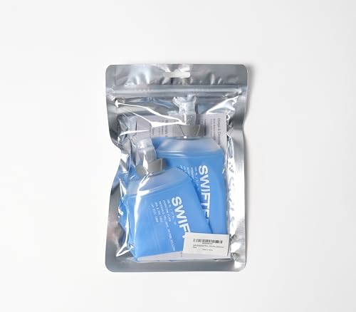 SWIFTER 2x Soft Flask 250ml | Running, Hiking, Cycling Hydration Flask | Collapsible, Leakproof, Reusable | Matt Finish, Sky Blue - size: 250ml (x2) (Standard Cap)