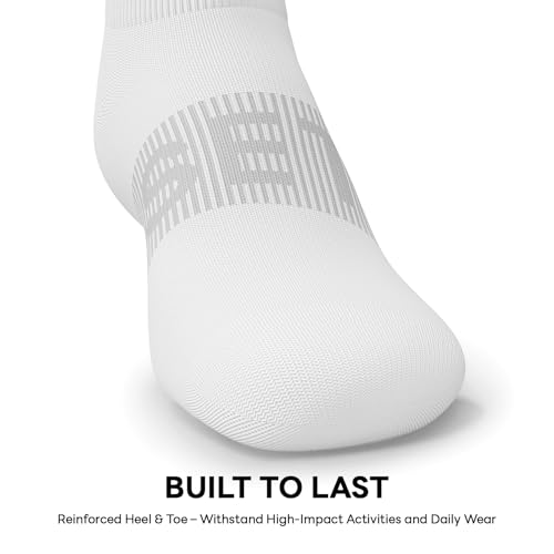 6 Pairs Ankle Compression Socks Women Men 15-20 mmHg Low Cut Athletic Running Arch Support for Travel Nurses Flight - color: White+black+grey
