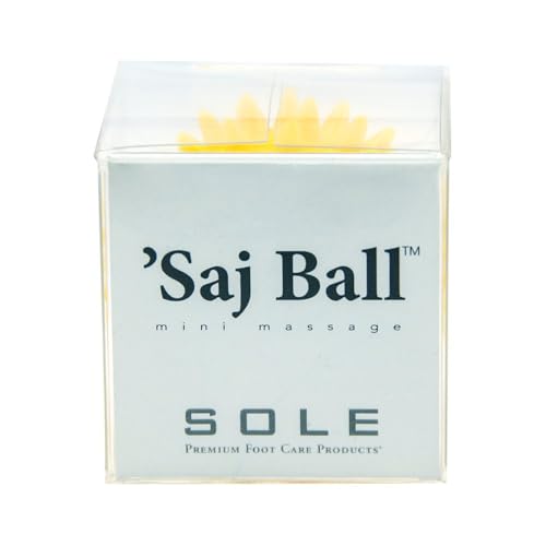 SOLE Premium Foot Care Products Saj Ball - Stocking Stuffer, Spiky Hand & Foot Mini Massager for Focus, Travel, Instant Relaxation - Gift Box, Yellow - color: Yellow
