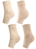 Geyoga 2 Pairs Figure Skating Ankle Pads Socks Sleeves, Beige Color - color: Beige Color