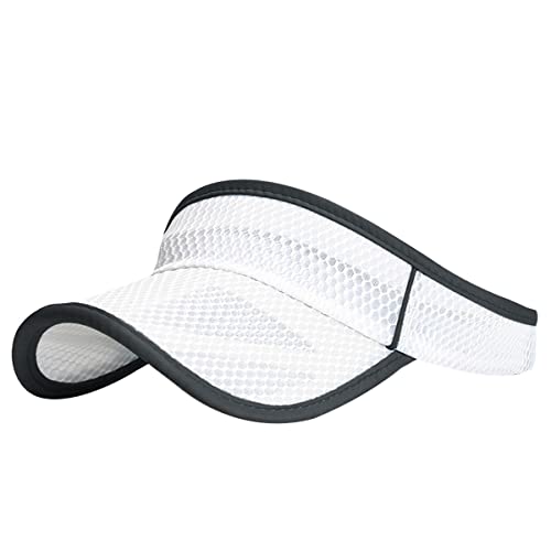 Outdoor Sport Cap Wide Brim UV Protection Breathable Adjustable Baseball Cap for Beach Golf Running Tennis - color: 2#white