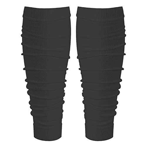 Black Football Scrunch Leg Sleeves for Men Women,Calf Leg Compression Sleeve for Kids/Adults Boys Youth Athletes Running.Elastic Soccer Basketball Leg Sleeves.Football Accessories. - color: Black