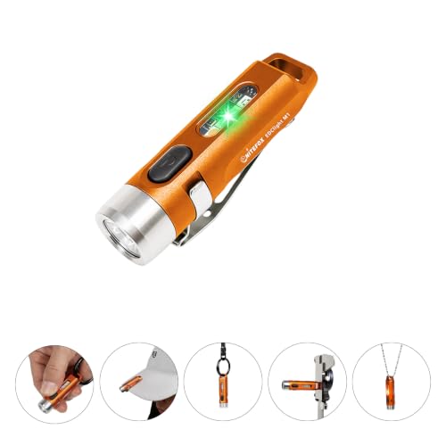 M1 Mini EDC Keychain Flashlight Clip-on Portable Safety Signal Light - color: Orange
