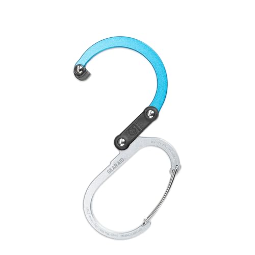 GEAR AID HEROCLIP Small Carabiner Gear Clip with 360° Swivel Hook - color: Blue Steel, size: 1 Carabiner